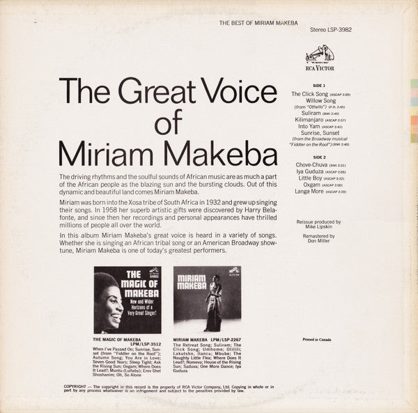 Miriam Makeba - The Best Of Miriam Makeba - 1968