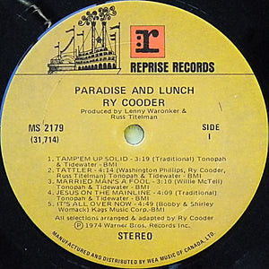 Ry Cooder - Paradise And Lunch Vinyl Record