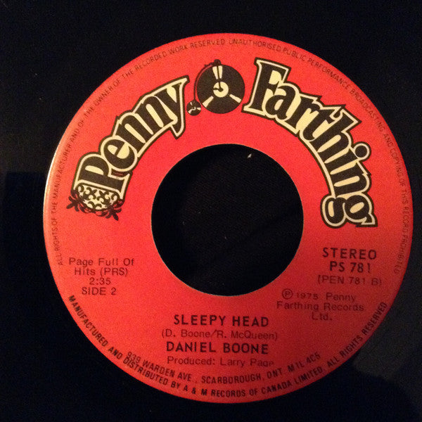 Daniel Boone - Beautiful Sunday/Sleepy Head - 1975