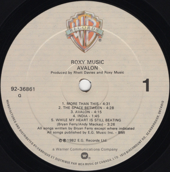 Roxy Music - Avalon - 1982