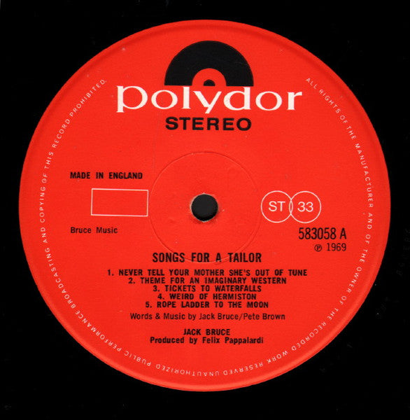 Jack Bruce - Songs For A Tailor - 1969
