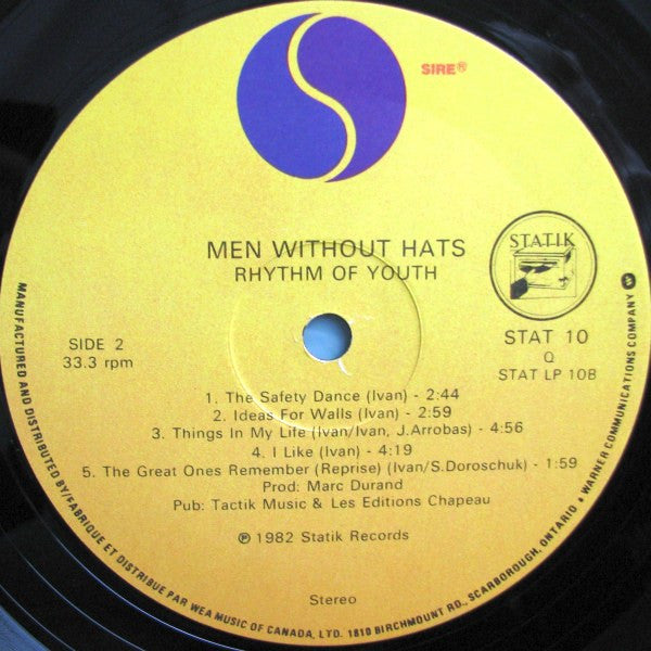 Men Without Hats - Rhythm Of Youth Vinyl Record