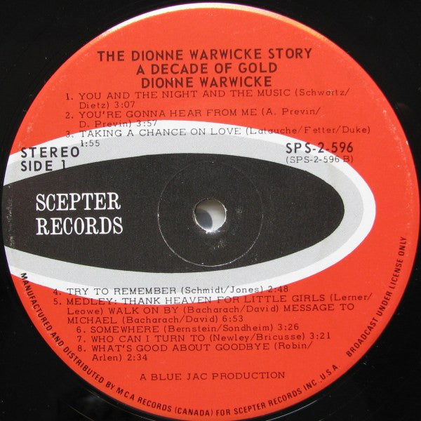 Dionne Warwick - A Decade Of Gold (The Dionne Warwicke Story) - 1971