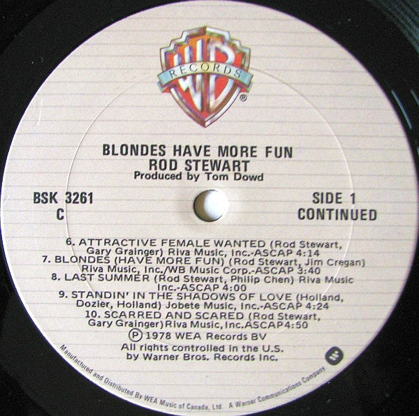 Rod Stewart - Blondes Have More Fun Vinyl Record