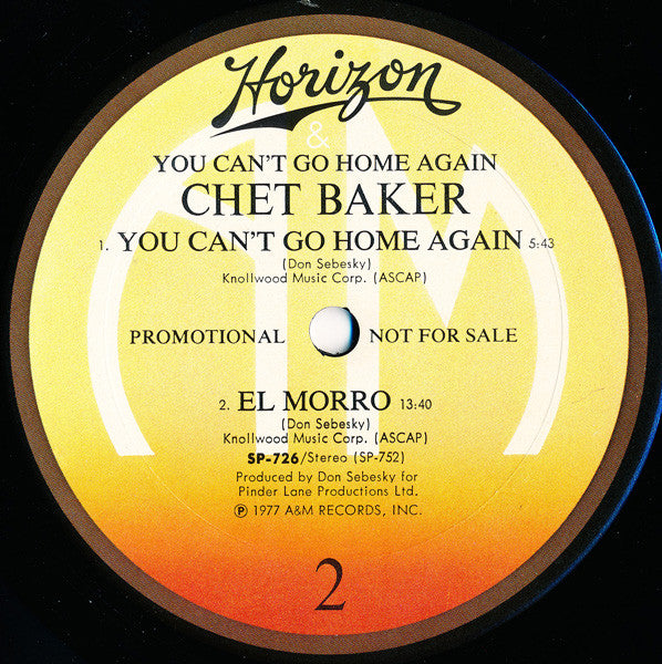 Chet Baker - You Can't Go Home Again - 1977
