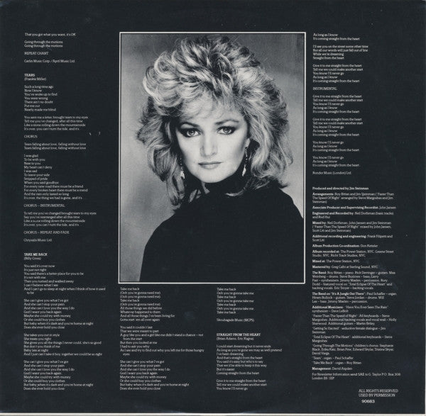 Bonnie Tyler - Faster Than The Speed Of Night Vinyl Record