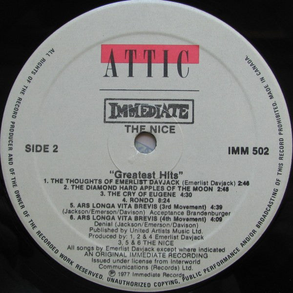 Nice, The - Greatest Hits - 1977
