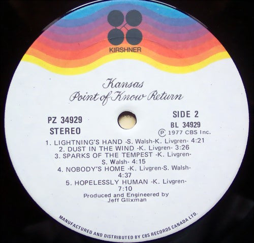 Kansas - Point Of Know Return - 1977