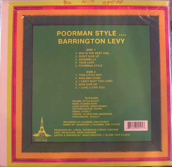 Barrington Levy - Poorman Style Vinyl Record