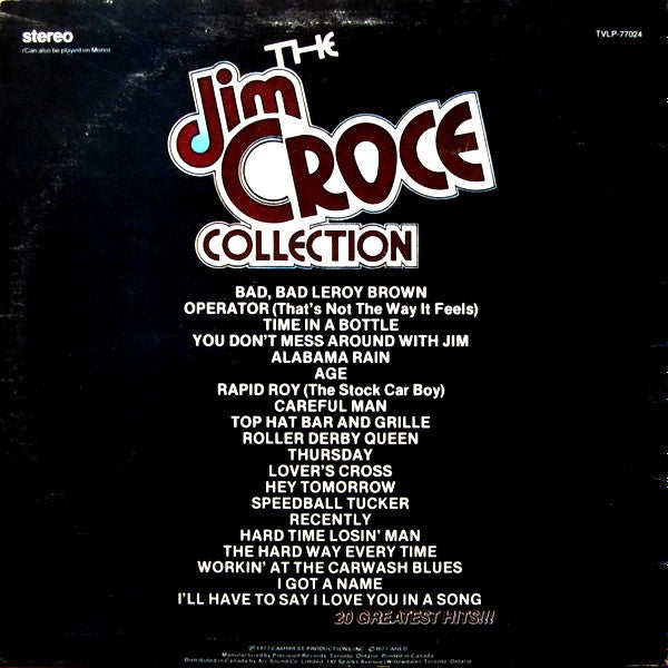 Jim Croce - The Jim Croce Collection (20 Original Hits) - 1977