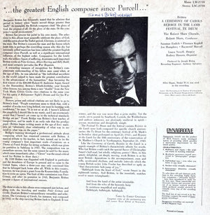 Robert Shaw Chorale, The : Benjamin Britten - A Ceremony Of Carols / Rejoice In The Lamb / Festival Te Deum -