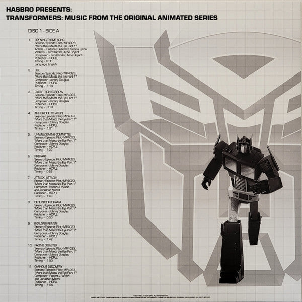 Robert J. Walsh,Johnny Douglas,Jonathan Merrill - Transformers (Music From The Original Animated Series) Vinyl Record