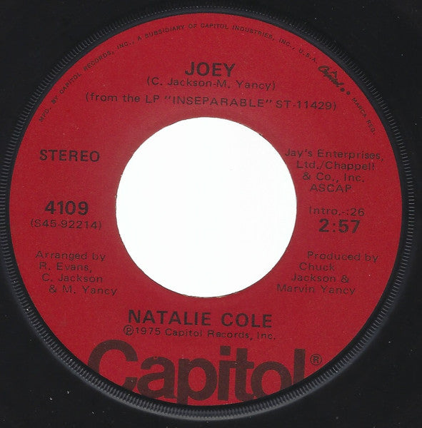Natalie Cole - This Will Be / Joey - 1975