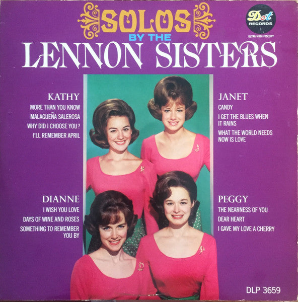 The Lennon Sisters - Solos By The Lennon Sisters Vinyl Record