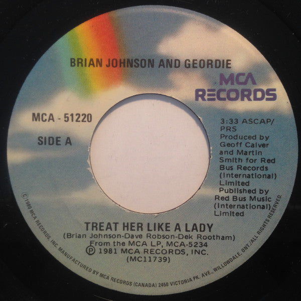 Brian Johnson And Geordie - Treat Her Like A Lady - 1981
