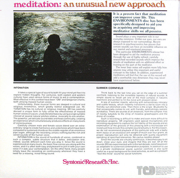 No Artist - Environments (Induced Meditation - A New Easy Method Of Relieving Tension - Disc 7) - 1979