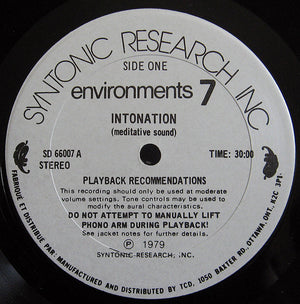 No Artist - Environments (Induced Meditation - A New Easy Method Of Relieving Tension - Disc 7) - 1979