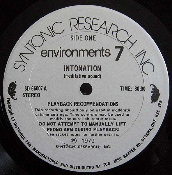 No Artist - Environments (Induced Meditation - A New Easy Method Of Relieving Tension - Disc 7) - 1979