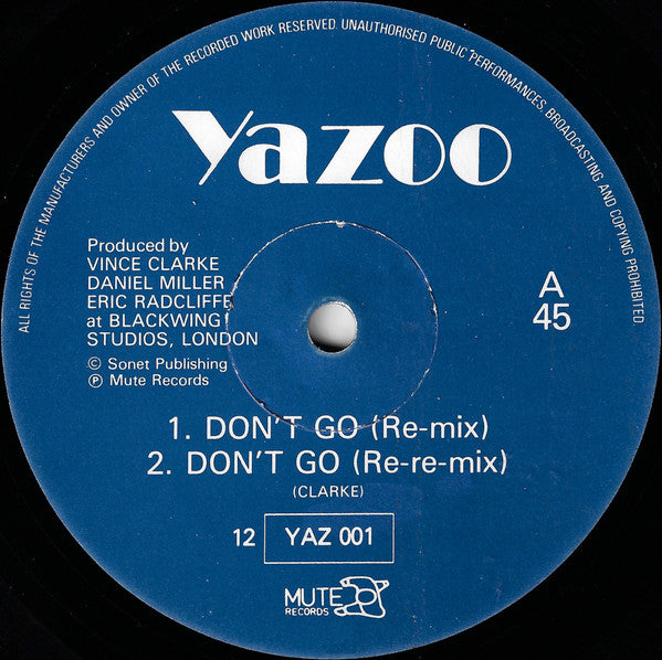 Yazoo - Don't Go (Re-Mixes) - 1982
