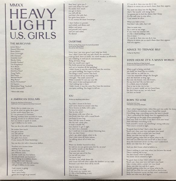 U.S. Girls - Heavy Light - 2020