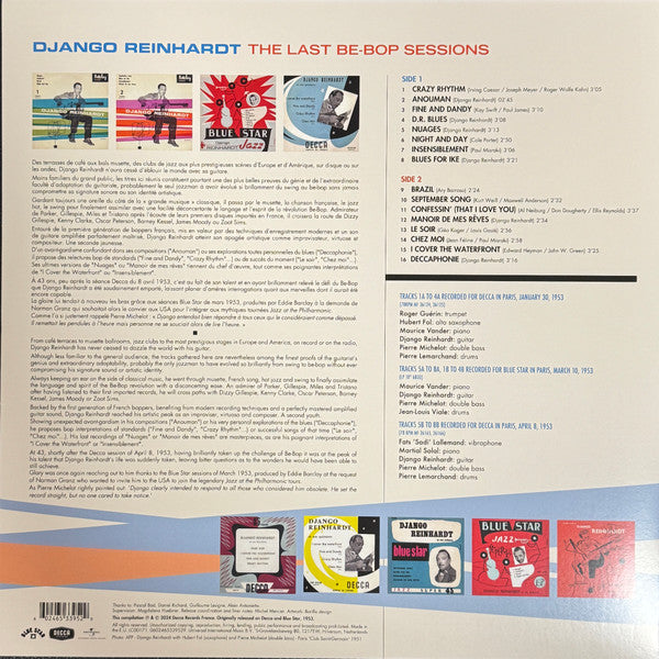 Django Reinhardt - The Last Be-Bop Sessions Vinyl Record