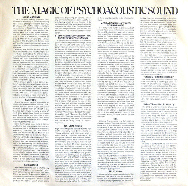No Artist - Environments (Induced Meditation - A New Easy Method Of Relieving Tension - Disc 7) - 1979