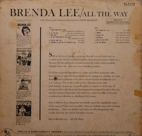 Brenda Lee - All The Way - 1961