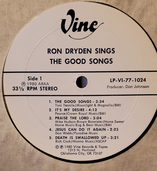 Ron Dryden - Ron Dryden Sings The Good Songs - 1980