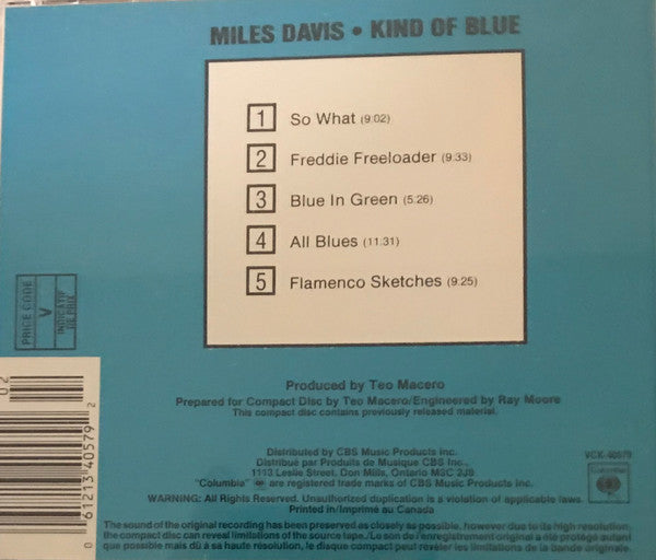 Miles Davis - Kind Of Blue (CD) -