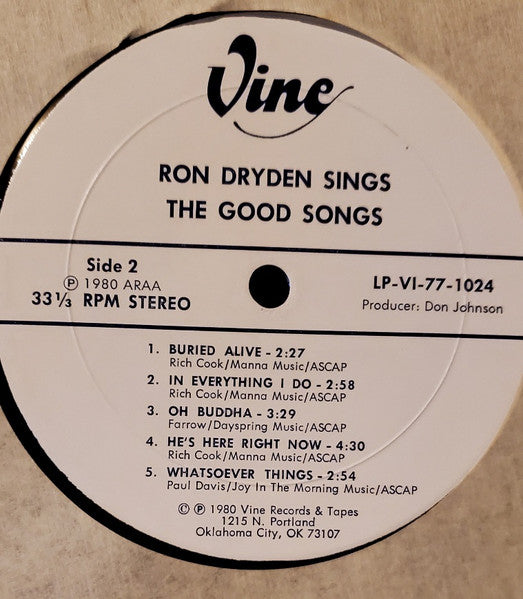 Ron Dryden - Ron Dryden Sings The Good Songs - 1980