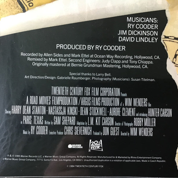 Ry Cooder - Paris, Texas (Original Motion Picture Soundtrack)
