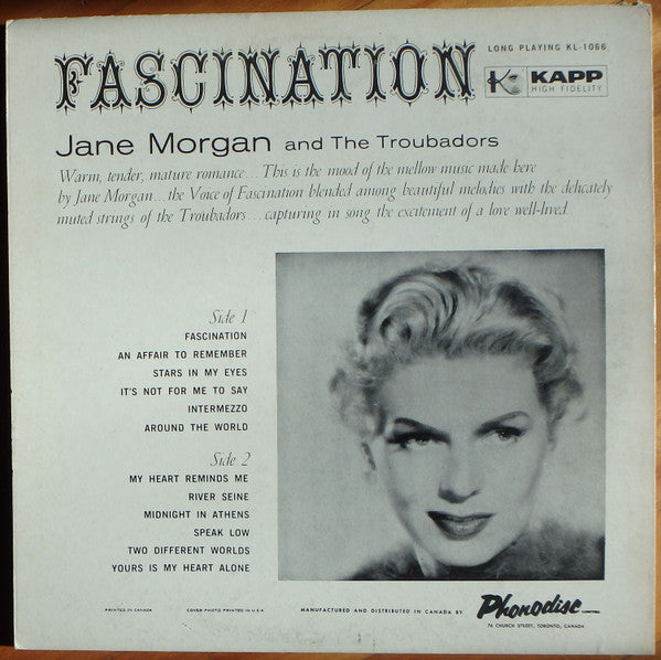 Jane Morgan And Troubadors, The - Fascination - 1962