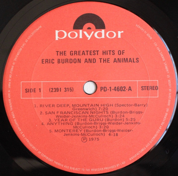 Eric Burdon & The Animals - The Greatest Hits Of Eric Burdon And The Animals