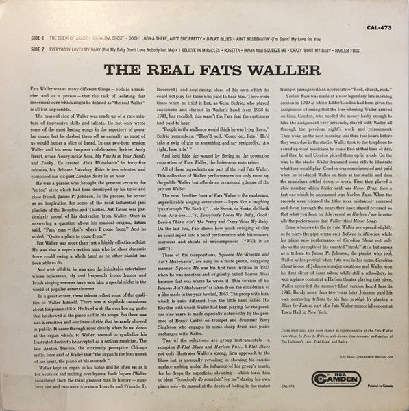 Fats Waller - The Real Fats Waller - 1959