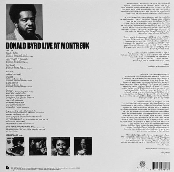 Donald Byrd - Cookin' With Blue Note At Montreux - 2022