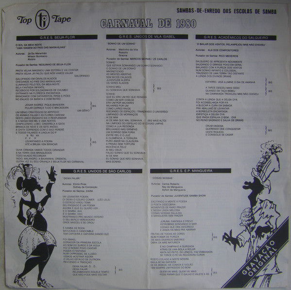Various - Sambas-De-Enredo Das Escolas De Samba Do Grupo I - Carnaval 80 - 1979
