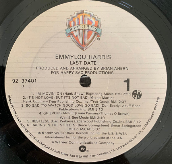 Emmylou Harris - Last Date - 1982