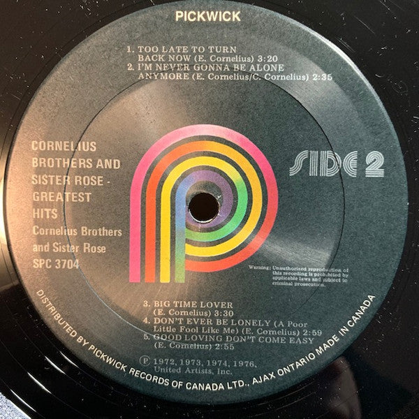 Cornelius Brothers & Sister Rose - Greatest Hits - 1979