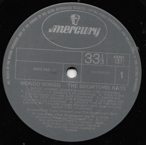 The Boomtown Rats - Mondo Bongo