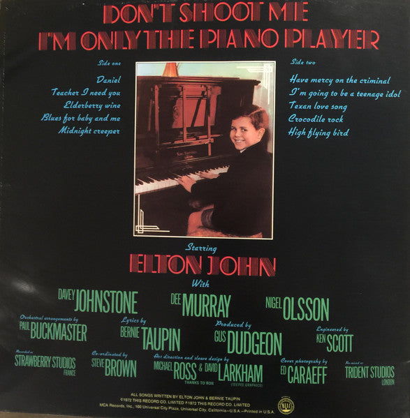 Elton John - Don't Shoot Me I'm Only The Piano Player - 1973