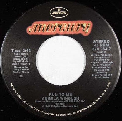 Angela Winbush - Run To Me - 1987