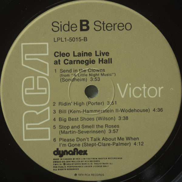Cleo Laine - Cleo Laine Live!!! At Carnegie Hall - 1974