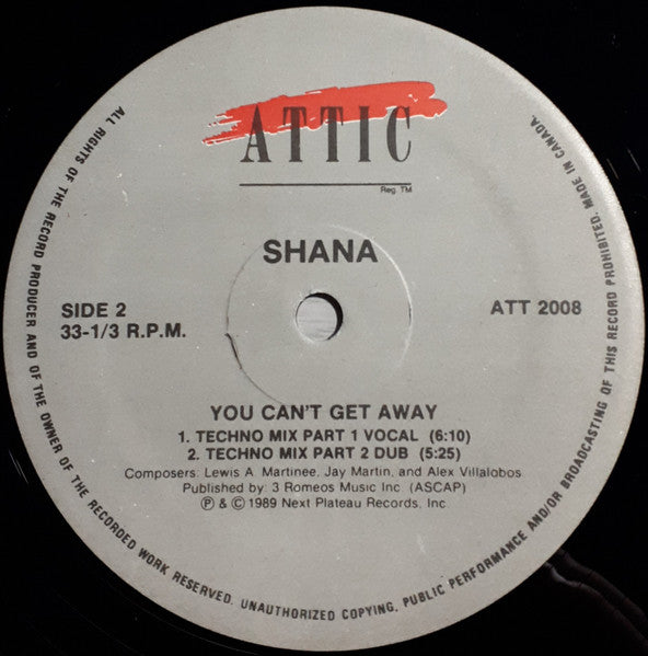 Shana - You Can't Get Away Vinyl Record