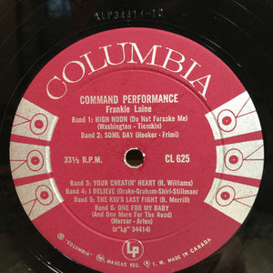 Frankie Laine - Command Performance Vinyl Record