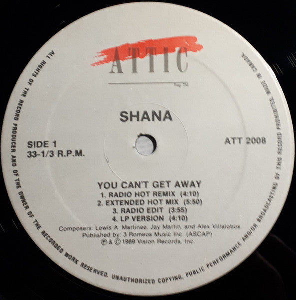 Shana - You Can't Get Away Vinyl Record