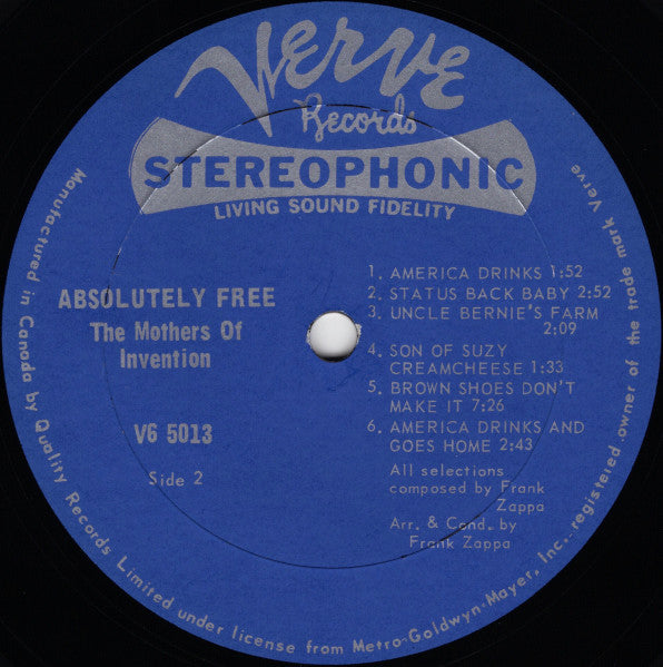 Mothers, The - Absolutely Free - 1967