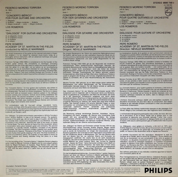 Federico Moreno Torroba – Romeros, The, Pepe Romero, Academy Of St. Martin-in-the-Fields, The, Sir Neville Marriner - Concierto Ibérico / Diálogos - 1980