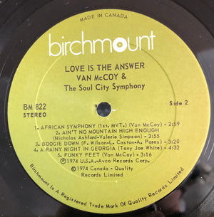 Van McCoy & The Soul City Symphony - Love Is The Answer