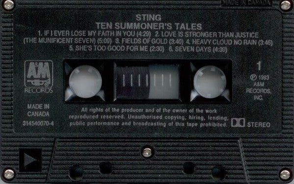 Sting - Ten Summoner's Tales - 1993