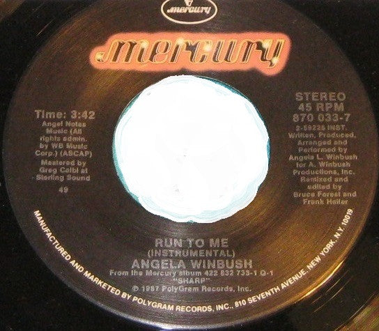 Angela Winbush - Run To Me - 1987